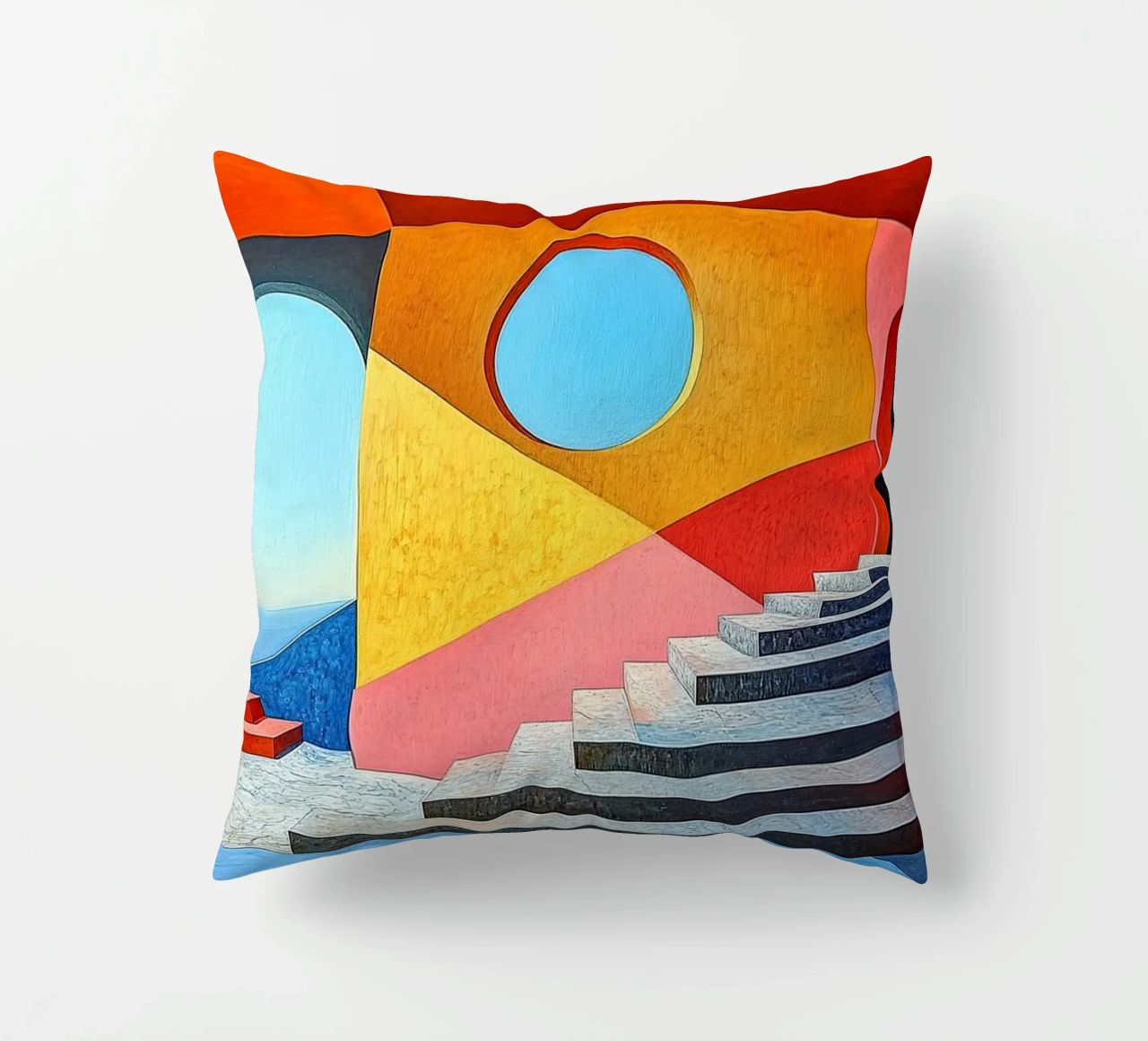 Surréalisme Architecture Design Géométrie coussin de Nikis Art Studio