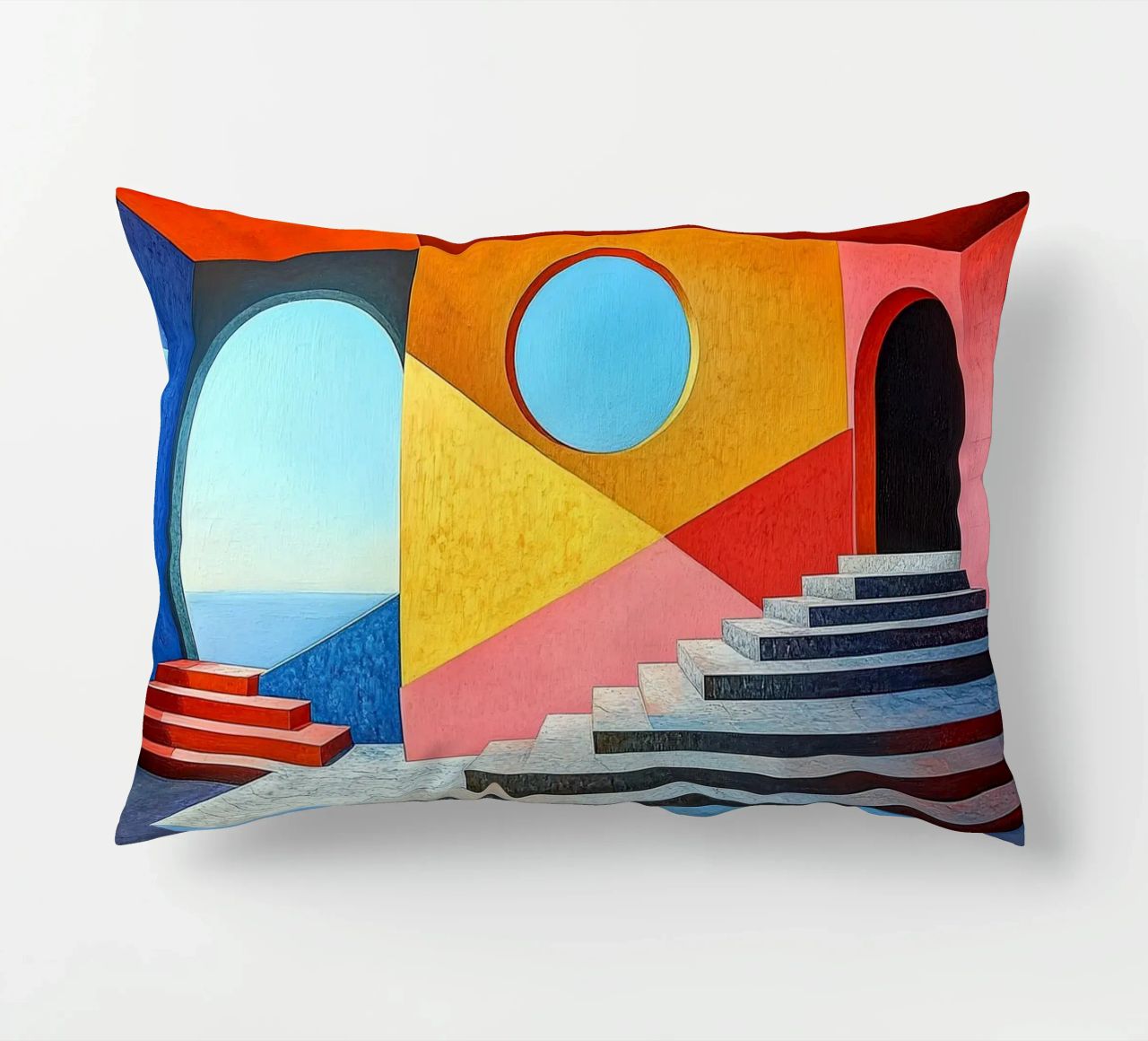 Surréalisme Architecture Design Géométrie coussin de Nikis Art Studio