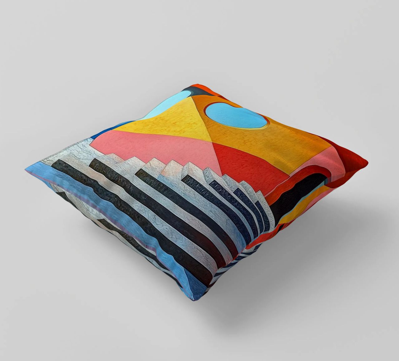 Surréalisme Architecture Design Géométrie coussin de Nikis Art Studio