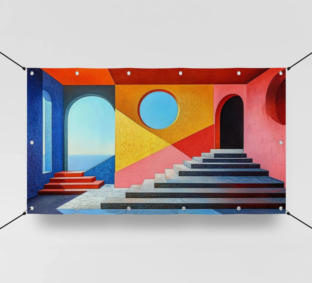 Surréalisme Architecture Design Géométrie bâche pvc de Nikis Art Studio