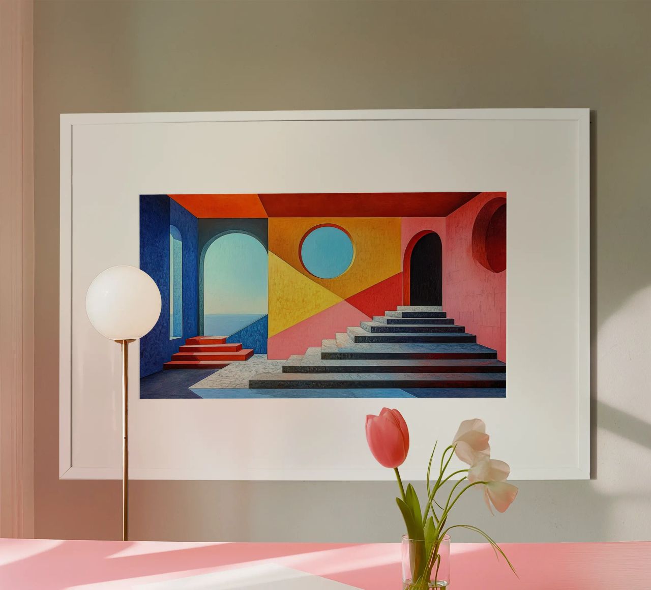 Surréalisme Architecture Design Géométrie poster de Nikis Art Studio