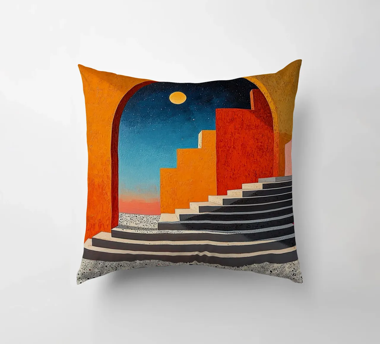 Surrealism Architecture Design Geometry decorative cushion by Nikis Art Studio