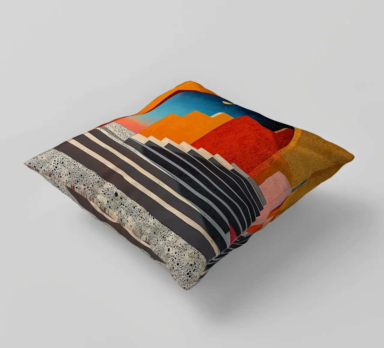 Surrealism Architecture Design Geometry decorative cushion by Nikis Art Studio