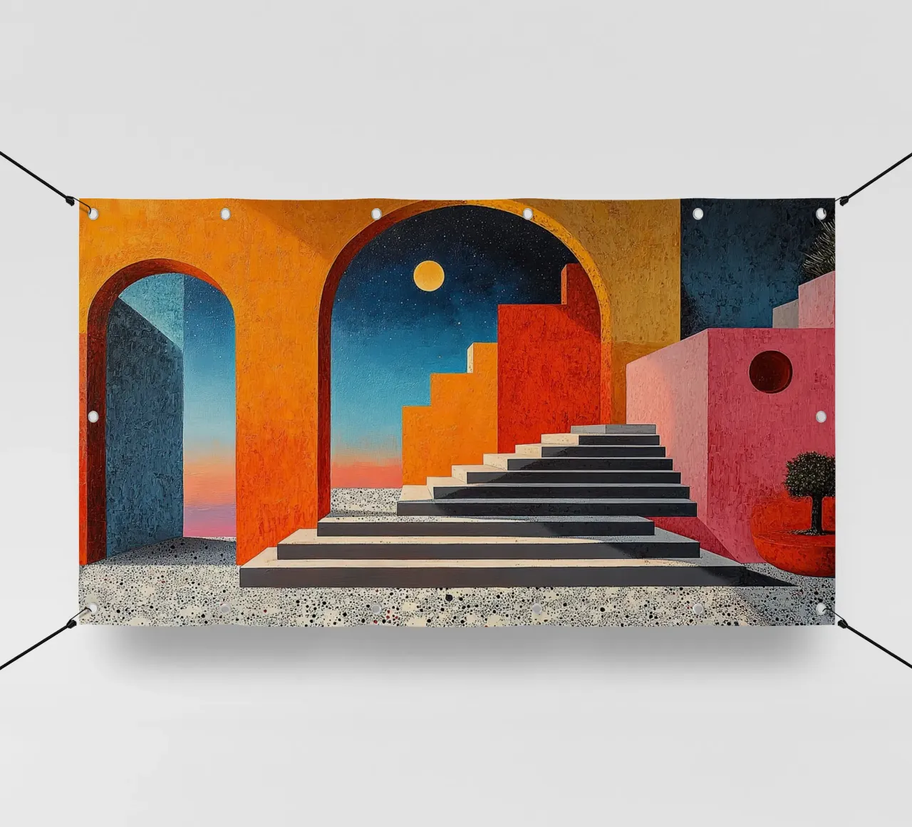 Surréalisme Architecture Design Géométrie bâche pvc de Nikis Art Studio