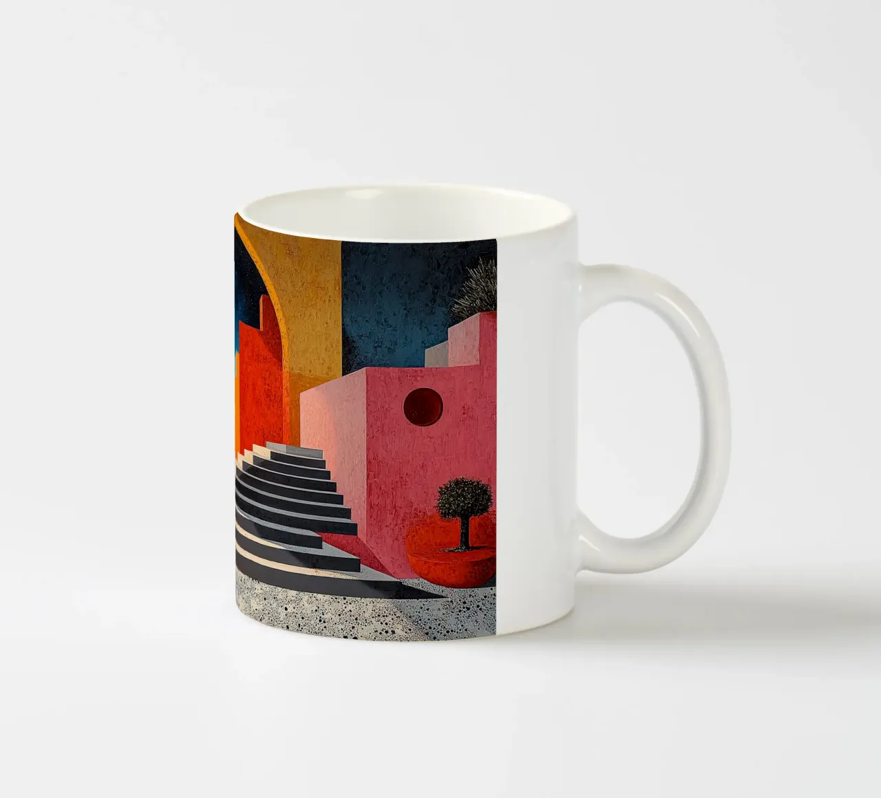 Surrealism Architecture Design Geometry ceramic mug by Nikis Art Studio
