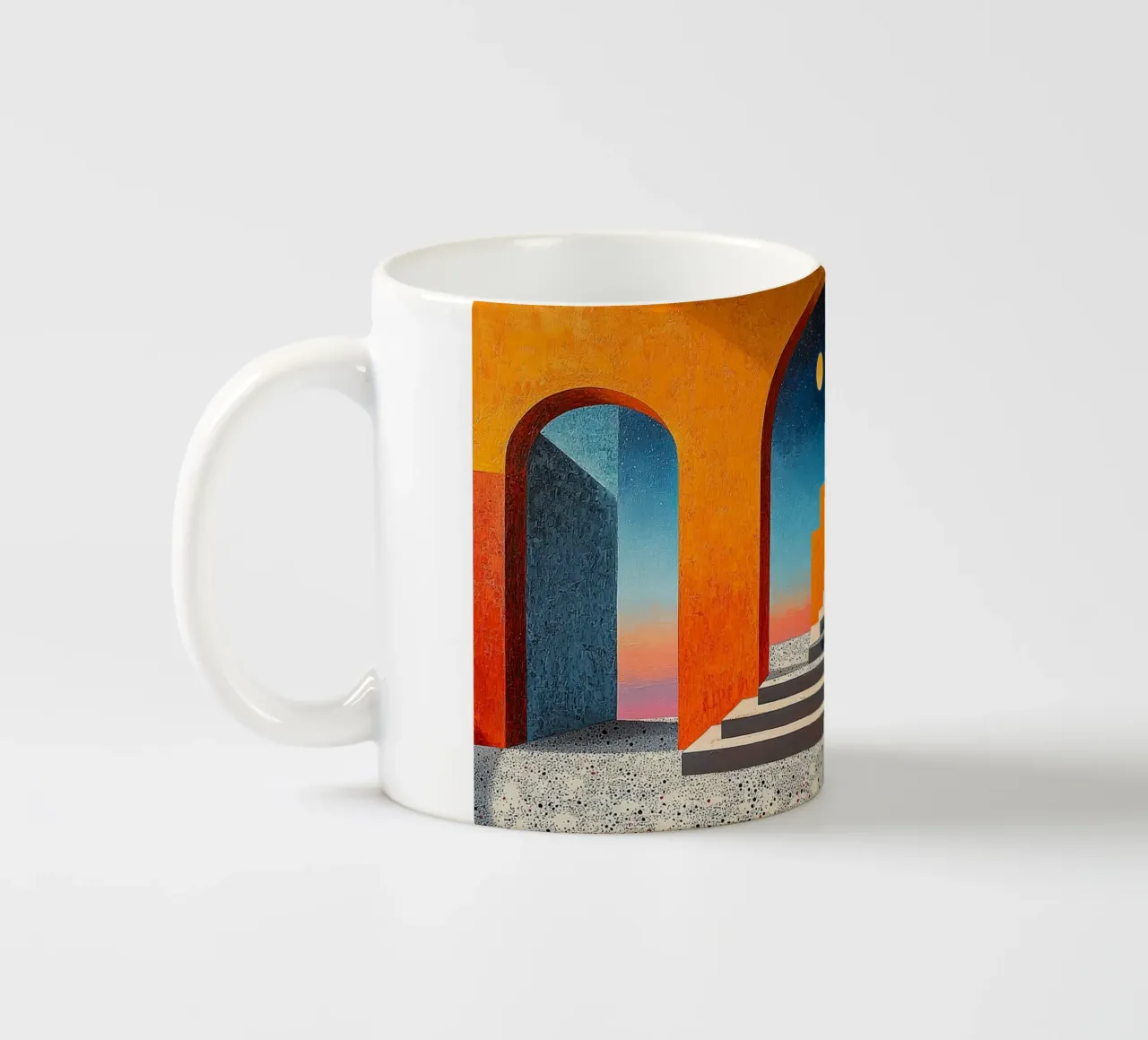 Surrealism Architecture Design Geometry ceramic mug by Nikis Art Studio