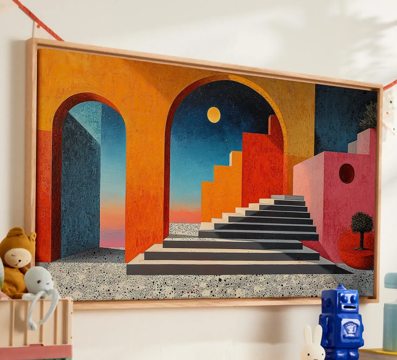 Surrealism Architecture Design Geometry canvas by Nikis Art Studio