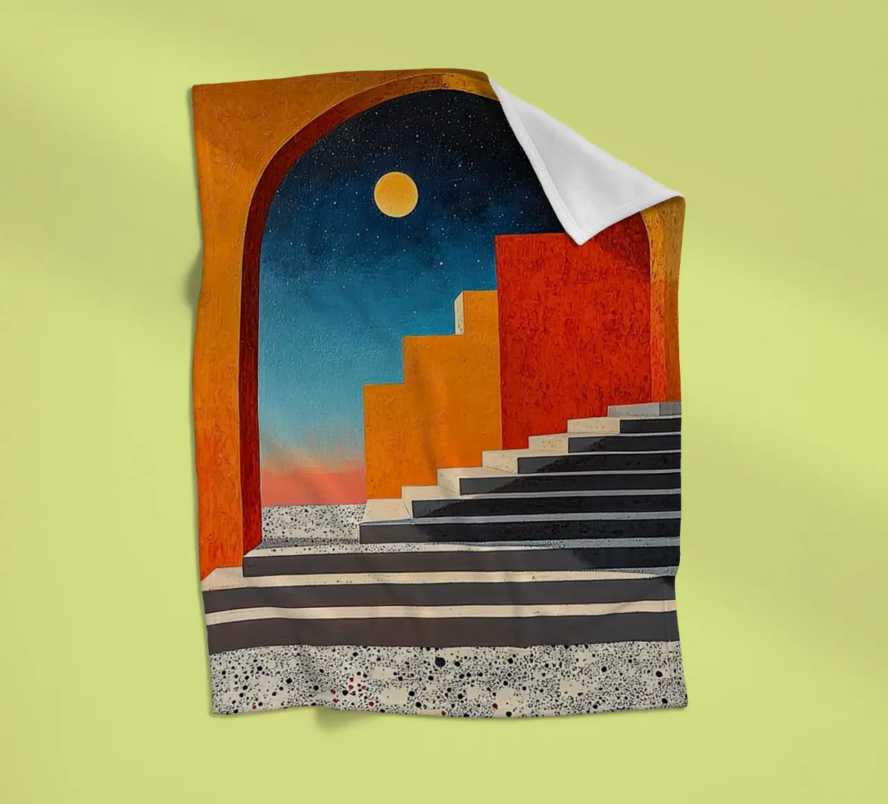 Surrealism Architecture Design Geometry fleece blanket by Nikis Art Studio