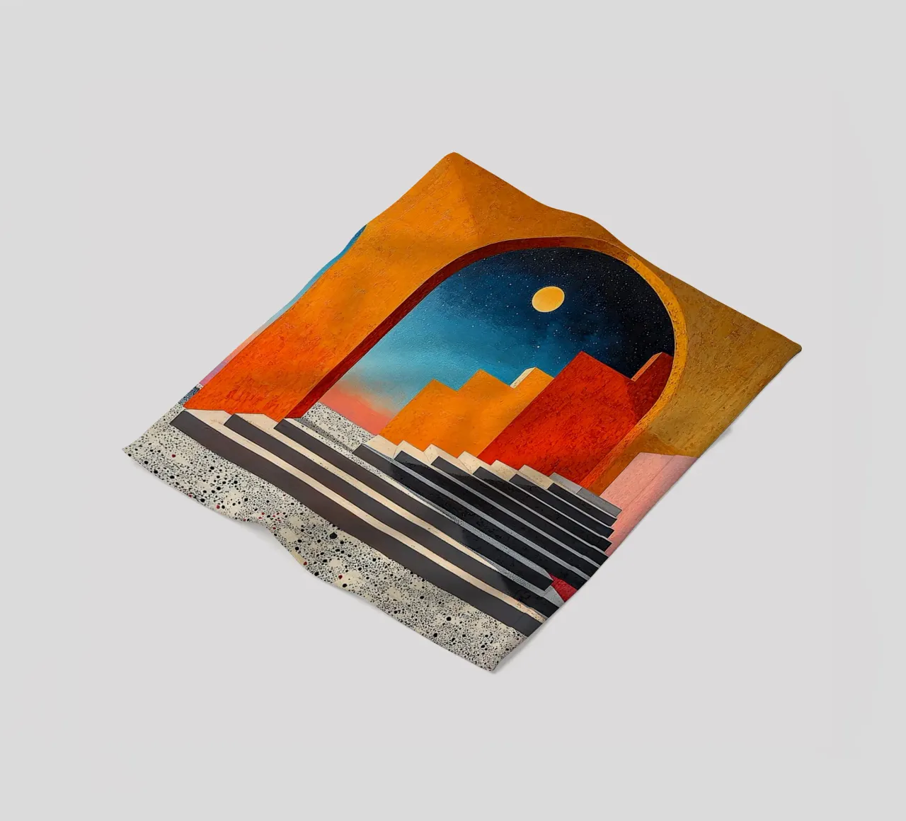 Surrealism Architecture Design Geometry fleece blanket by Nikis Art Studio