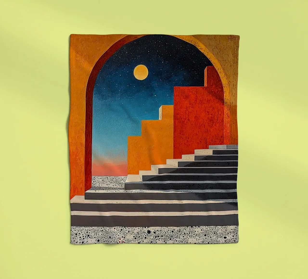 Surrealism Architecture Design Geometry fleece blanket by Nikis Art Studio