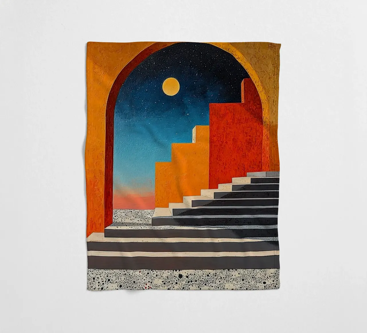 Surrealism Architecture Design Geometry fleece blanket by Nikis Art Studio