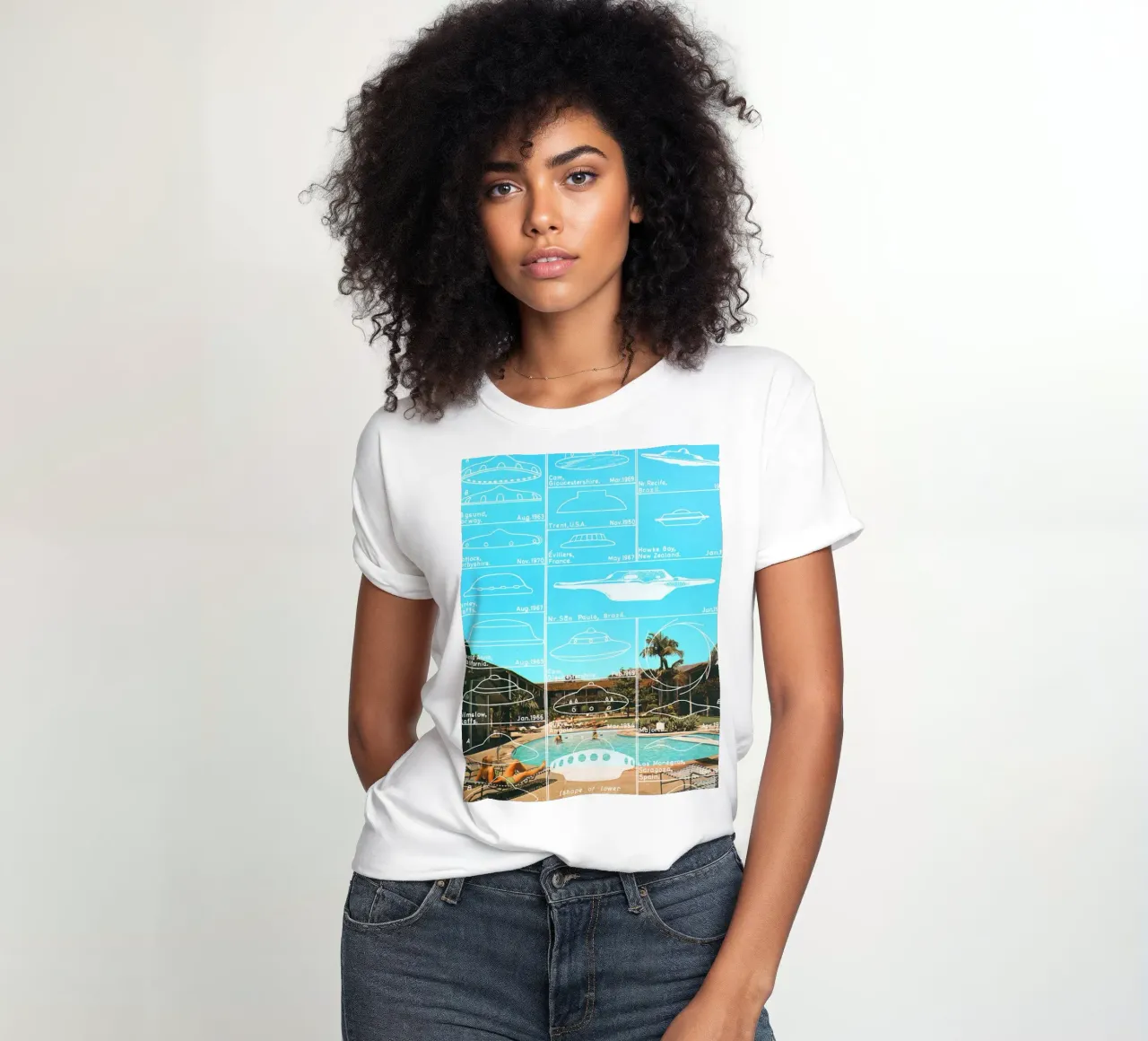 UFOs sightings women's fitted t-shirt by MsGonzalez