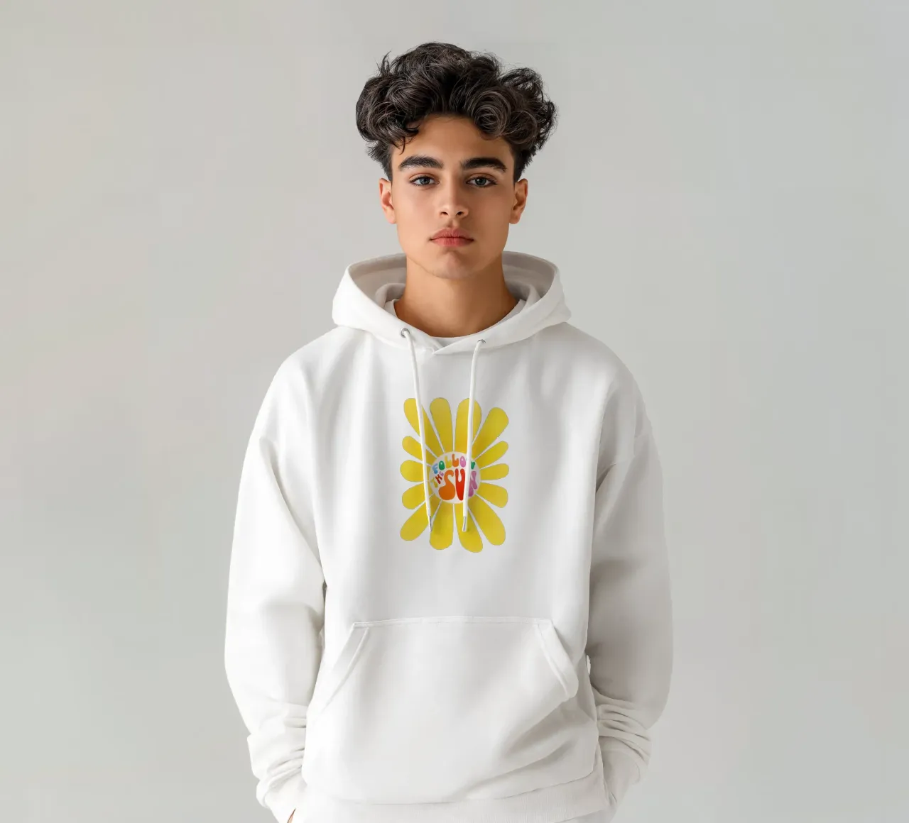 Inspirational "Follow the Sun" Floral Art felpa con cappuccio da showmemars