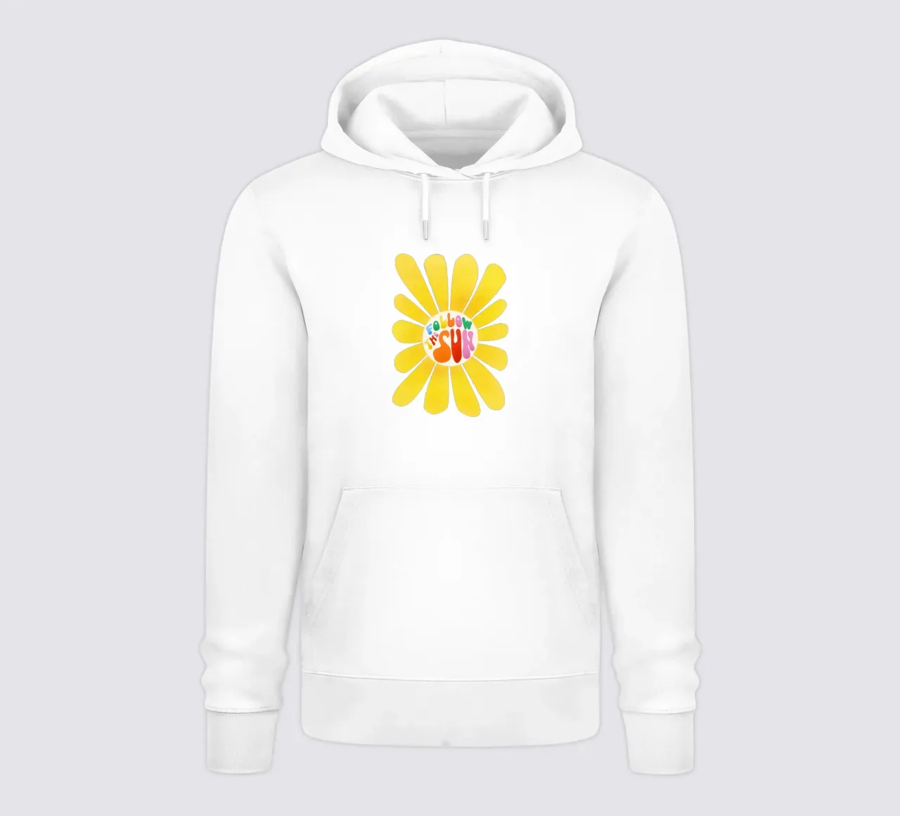 Inspirational "Follow the Sun" Floral Art felpa con cappuccio da showmemars