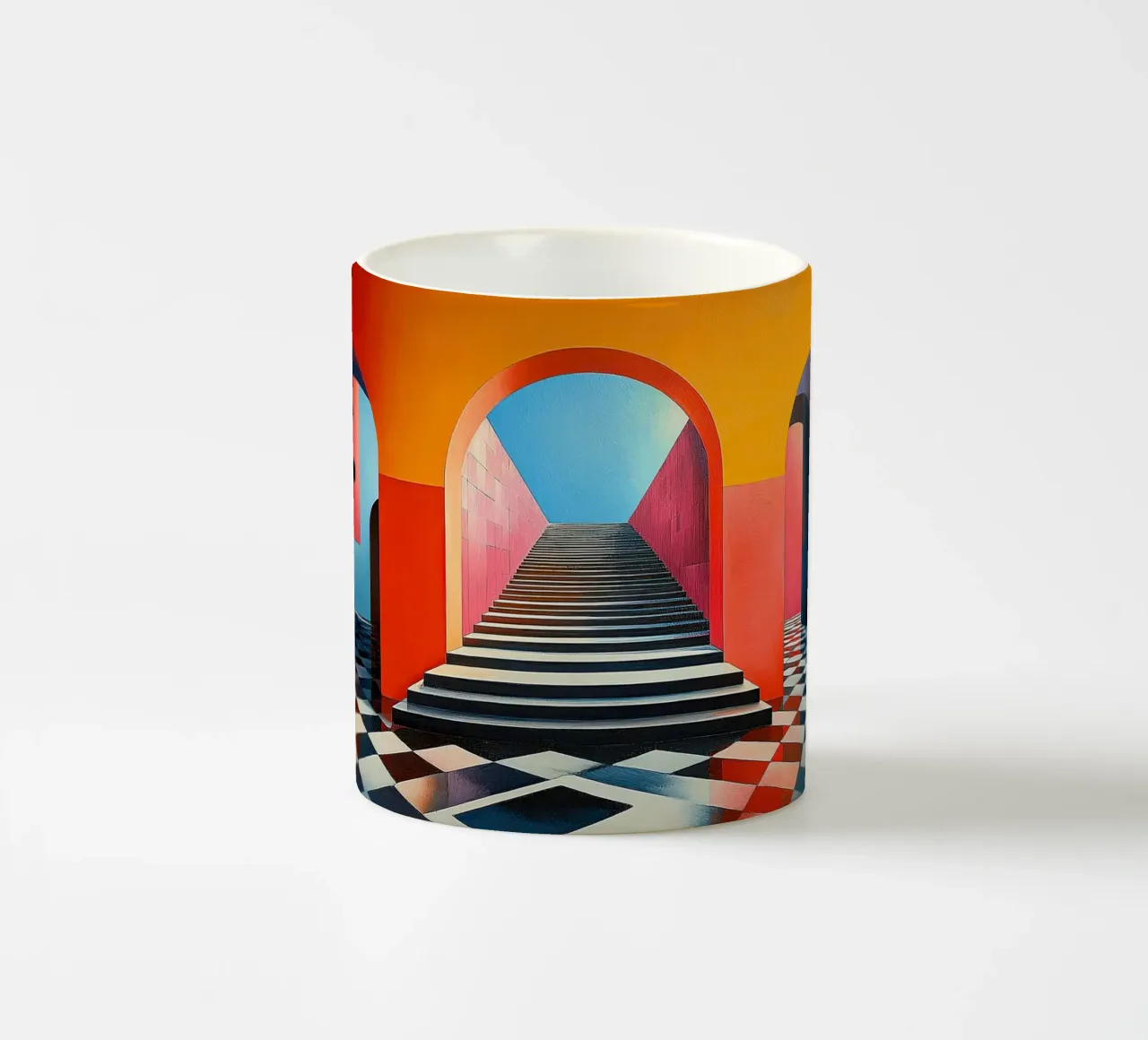 Surrealism Architecture Design Geometry ceramic mug by Nikis Art Studio