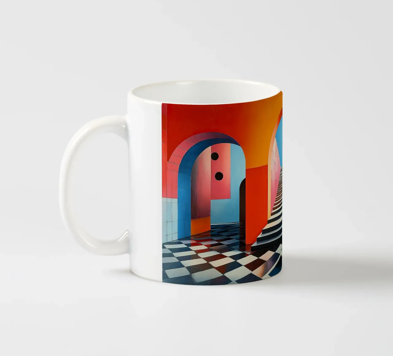 Surrealism Architecture Design Geometry ceramic mug by Nikis Art Studio