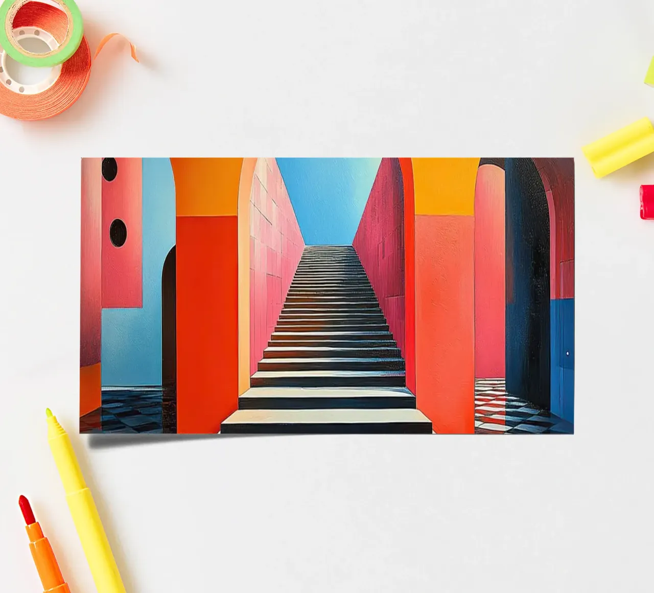 Surrealism Architecture Design Geometry sticker sheet by Nikis Art Studio
