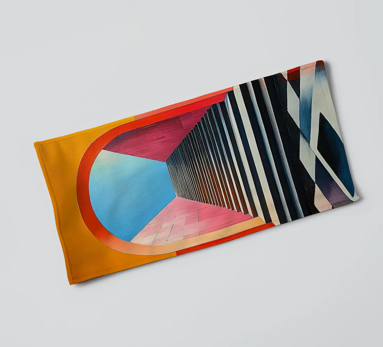 Surrealismus Architektur Design Geometrie Handtuch von Nikis Art Studio