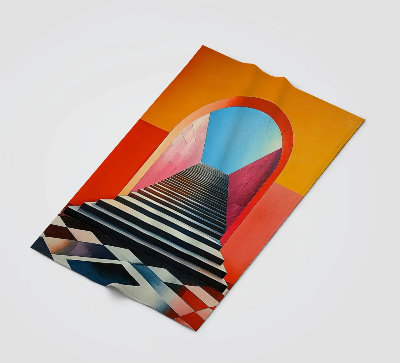 Surrealism Architecture Design Geometry fleece blanket by Nikis Art Studio