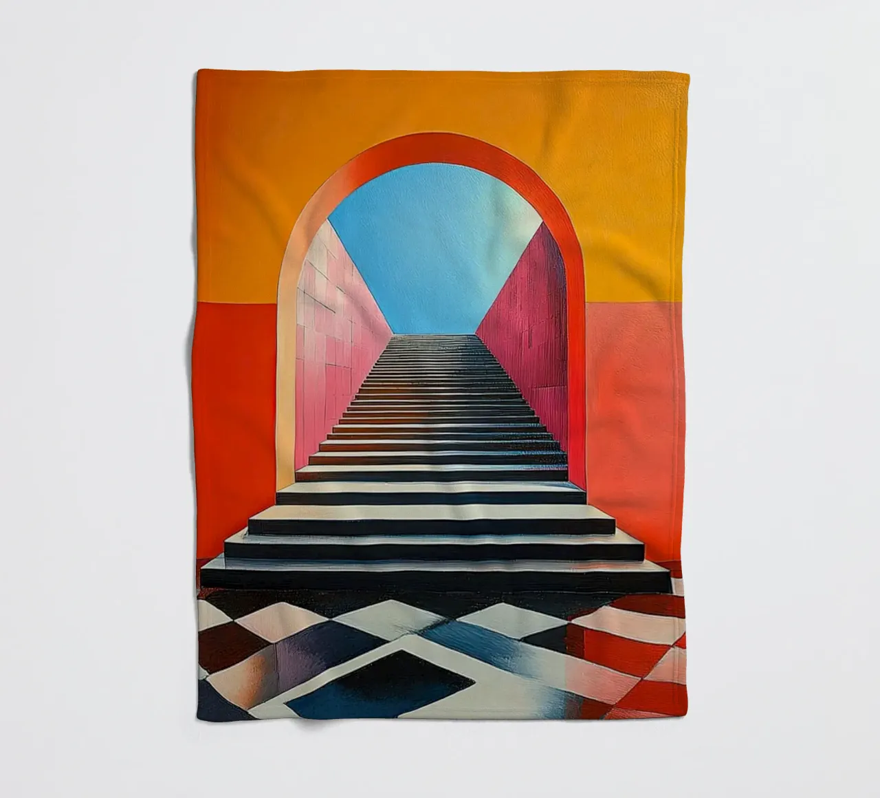 Surrealism Architecture Design Geometry fleece blanket by Nikis Art Studio