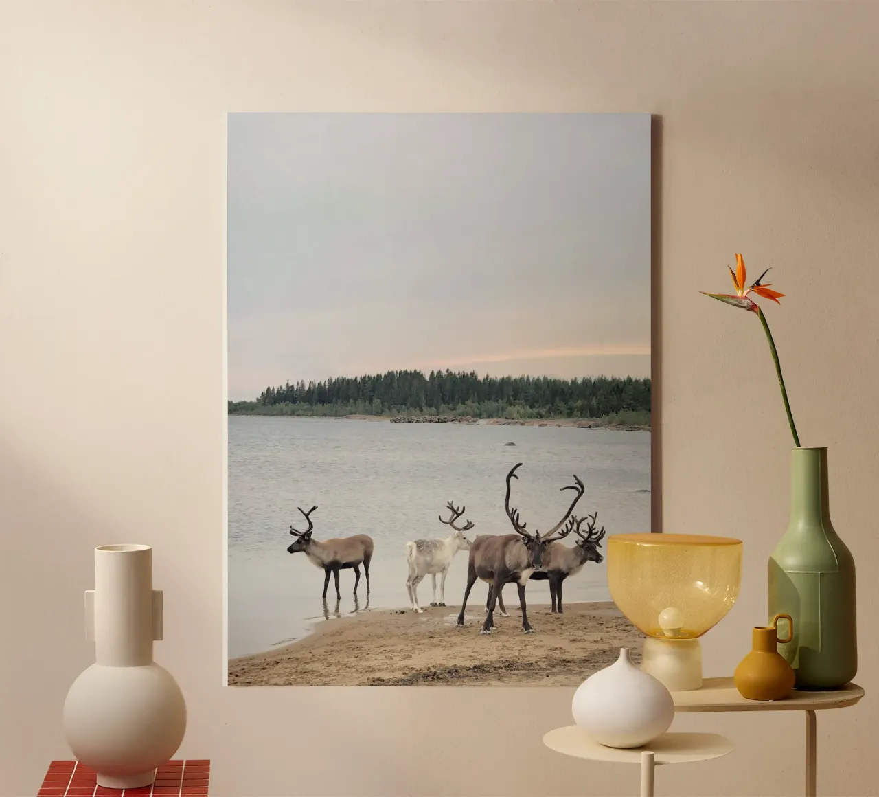 Reindeer canvas met Baklijst van SteffisNatursicht