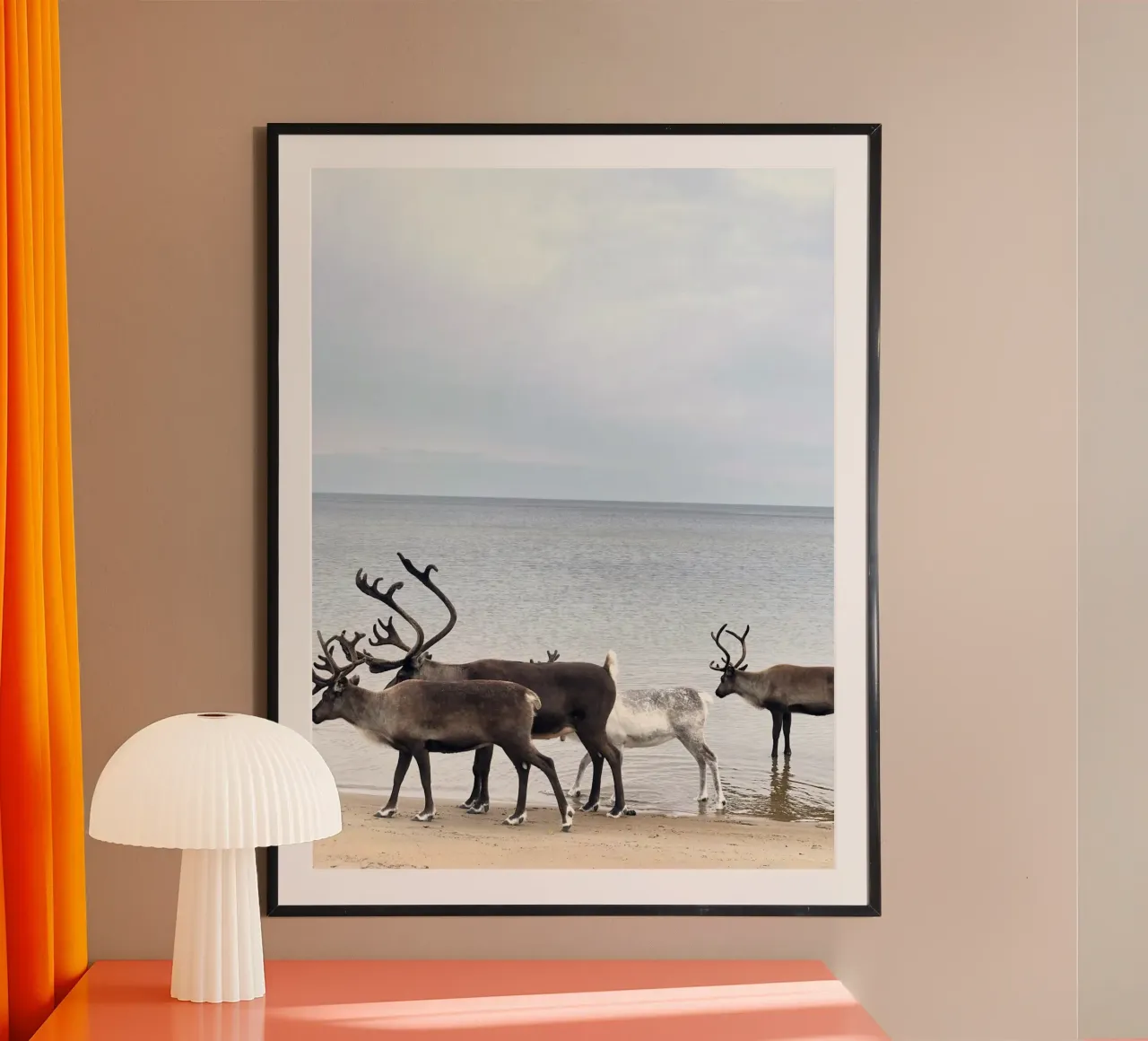 Renna poster con telaio in legno da SteffisNatursicht