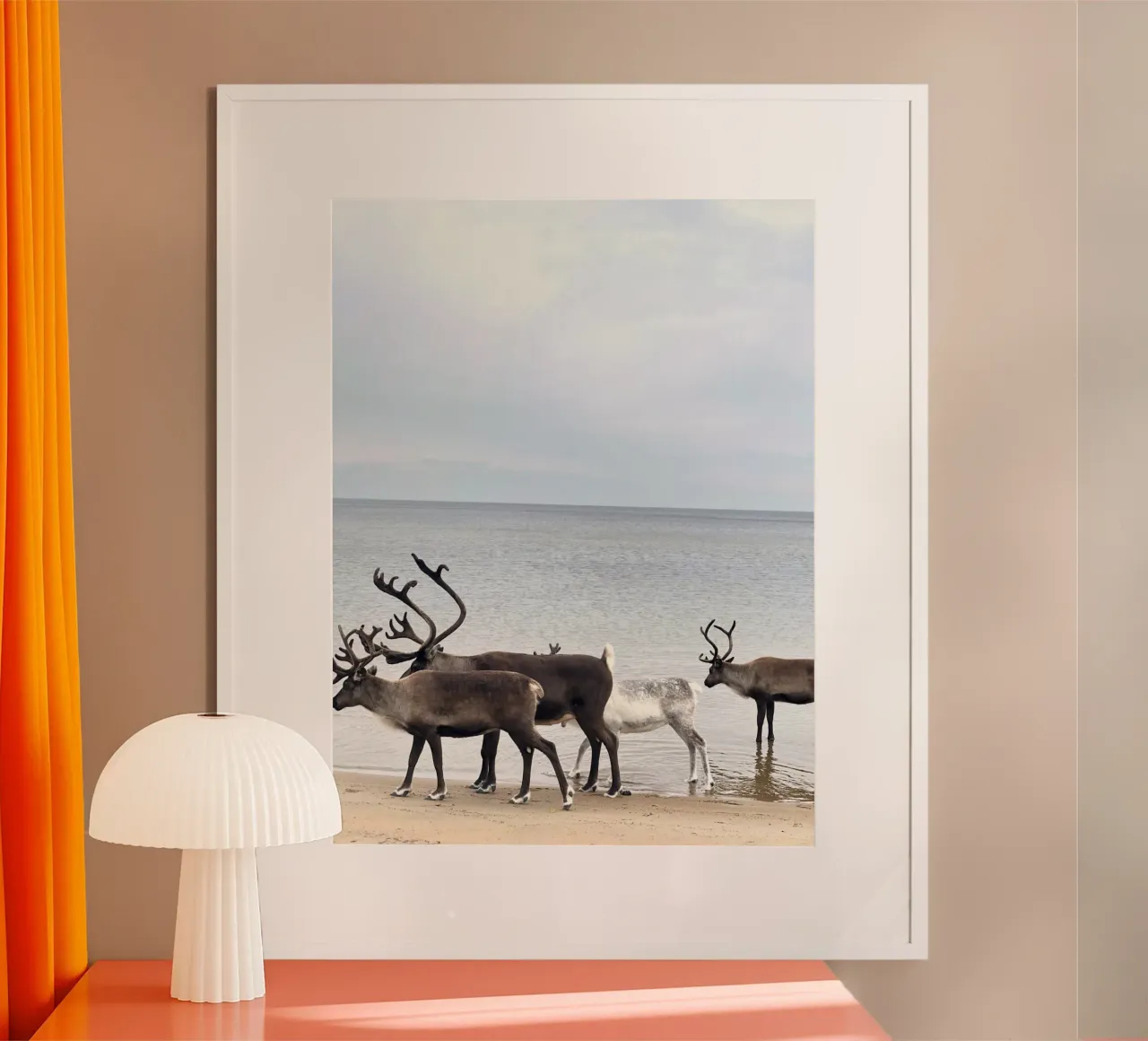 Renna poster con telaio in legno da SteffisNatursicht