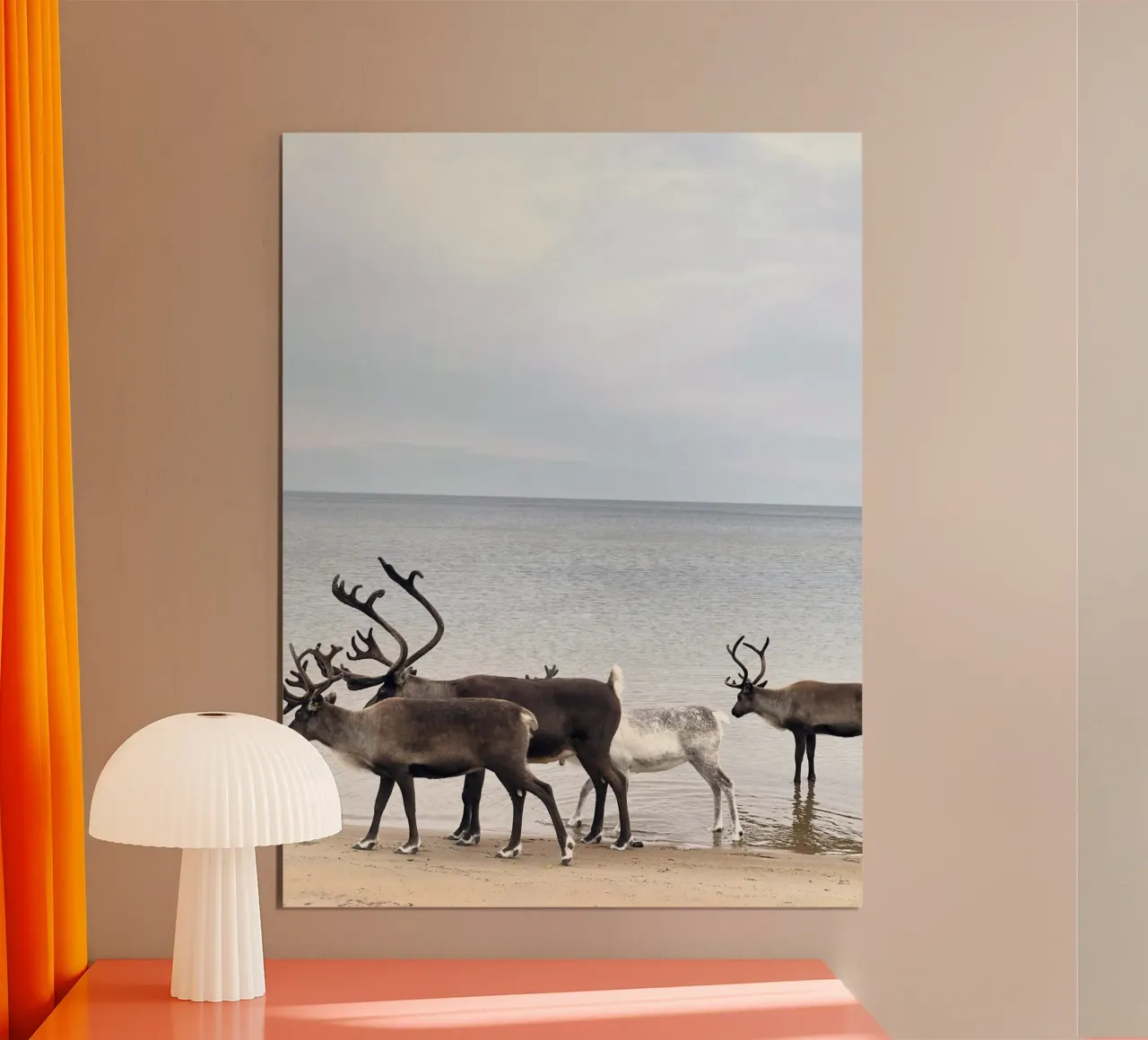 Renna poster con telaio in legno da SteffisNatursicht
