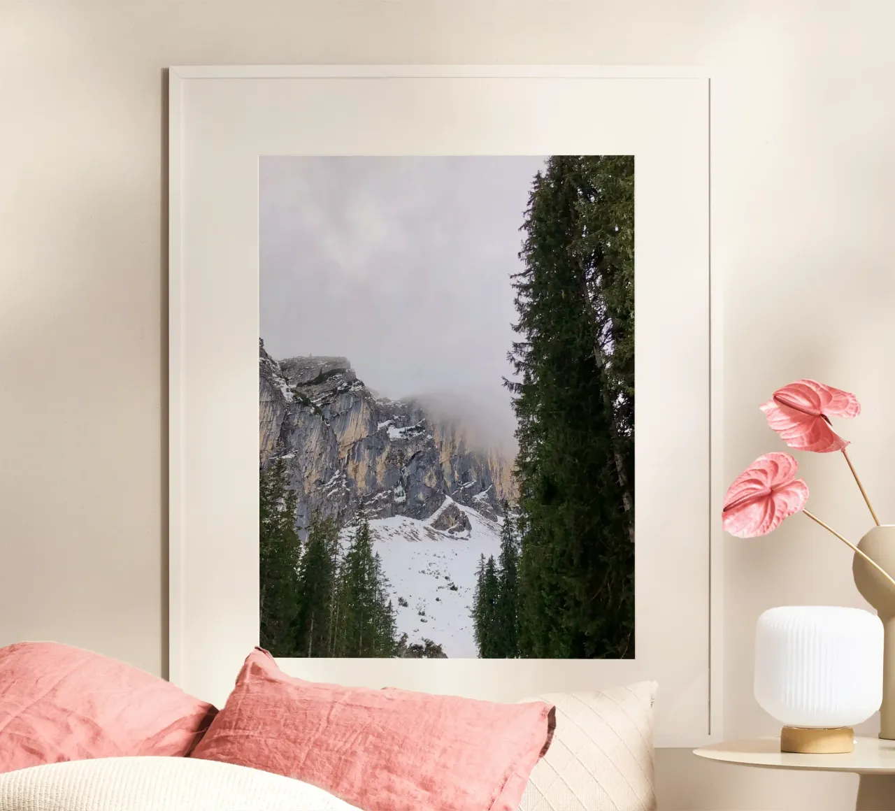 Mountains poster con telaio in legno da SteffisNatursicht