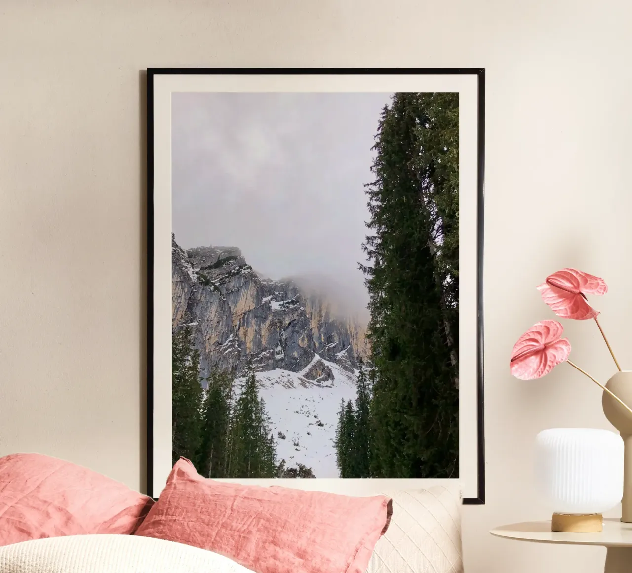 Mountains poster con telaio in legno da SteffisNatursicht