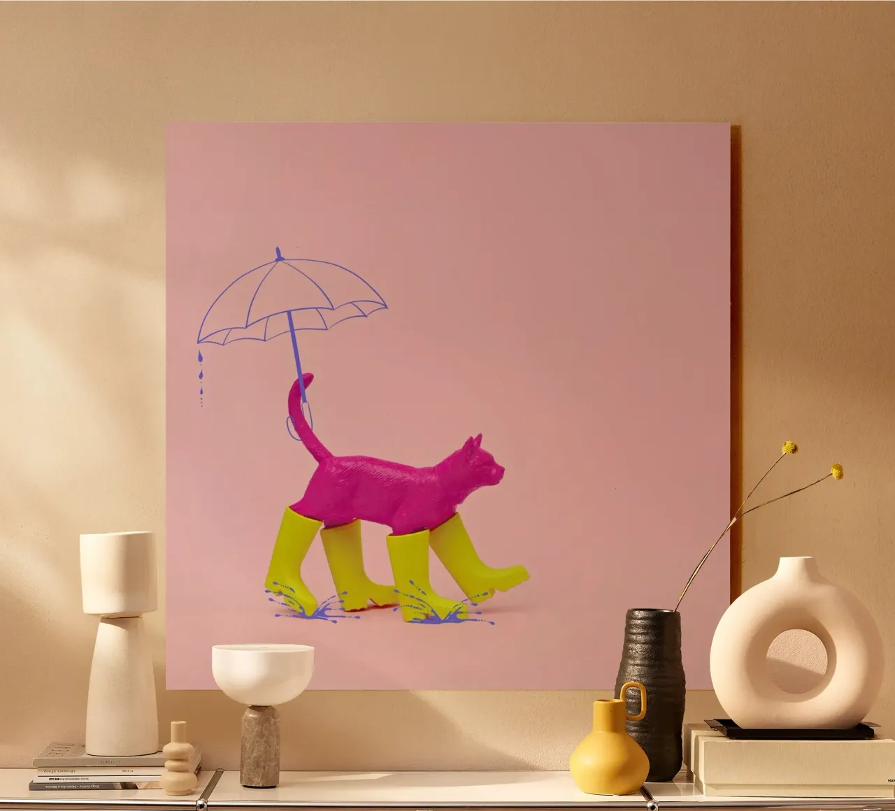 Puss in [Rain] Boots alluminio dibond da Juj Winn