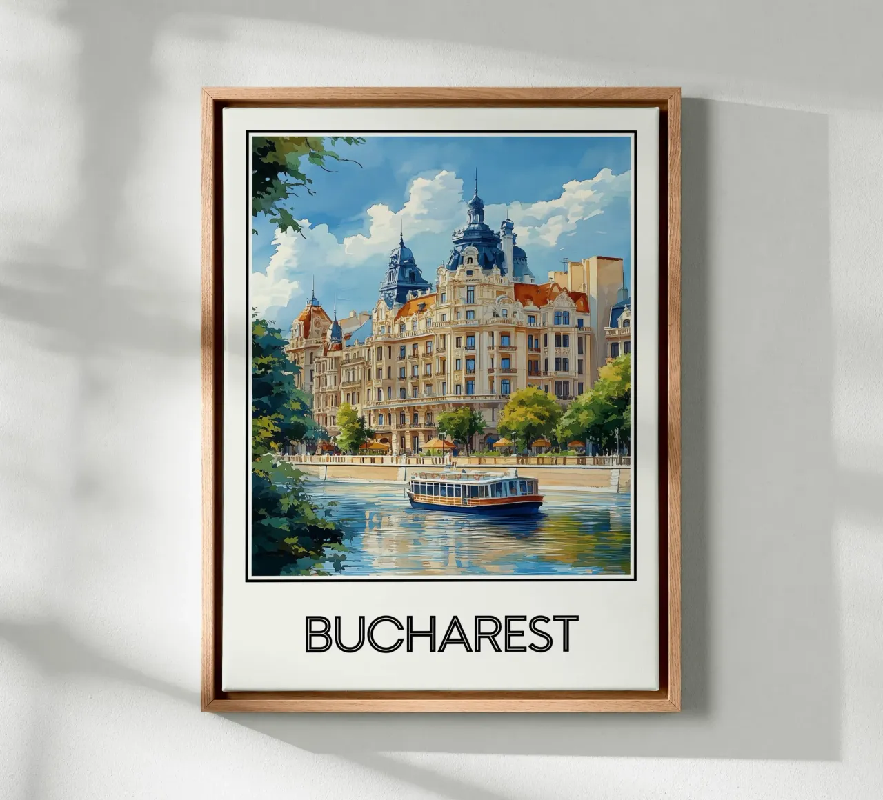 Bucharest canvas with Floater frame by Frame the World
