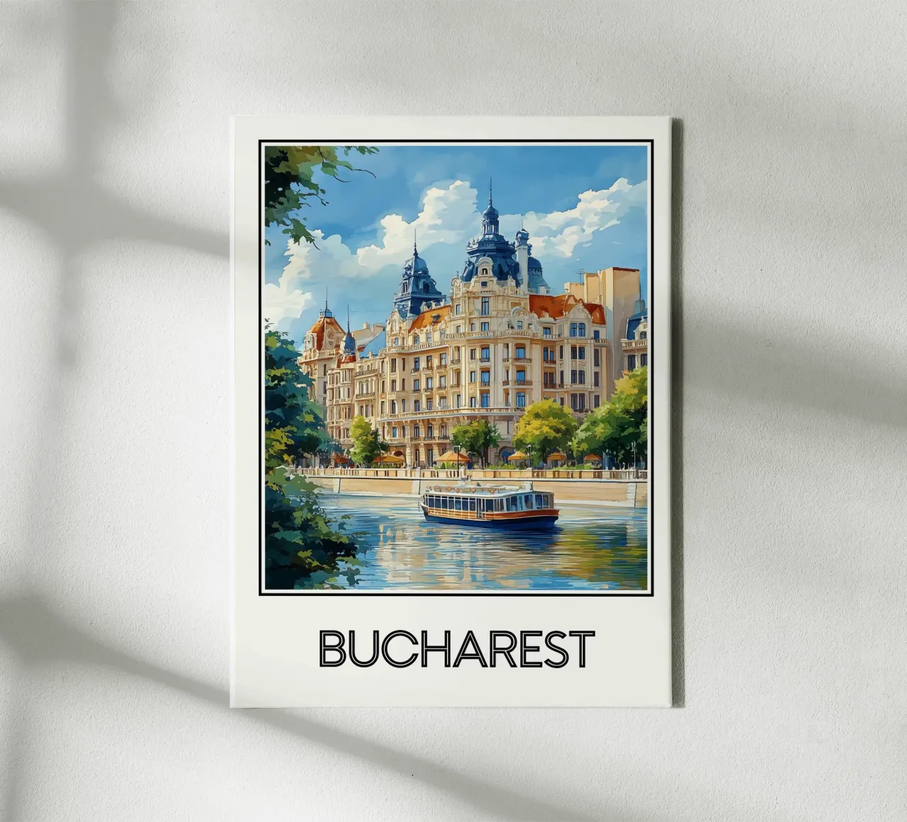 Bucharest canvas with Floater frame by Frame the World
