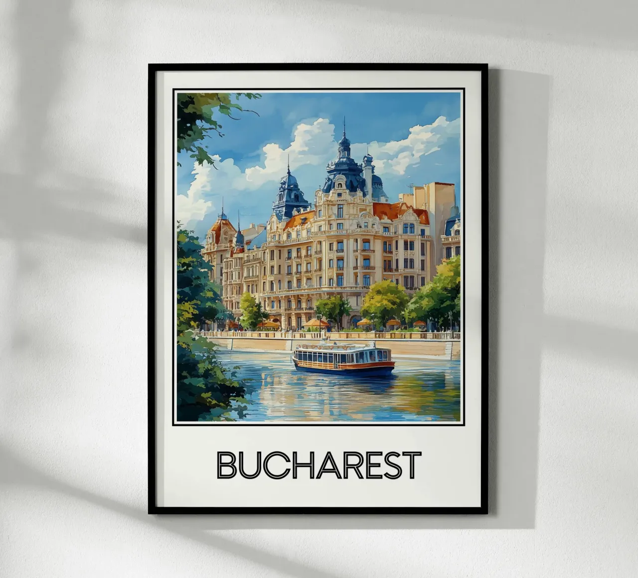 Bucarest poster con telaio in legno da Frame the World