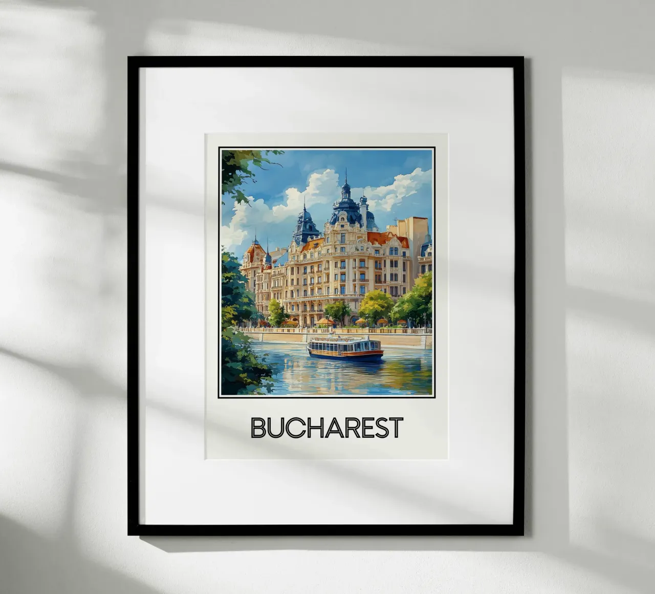 Bucarest poster con telaio in legno da Frame the World