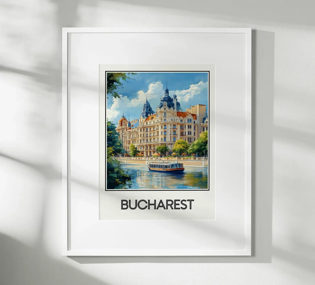 Bucarest poster con telaio in legno da Frame the World
