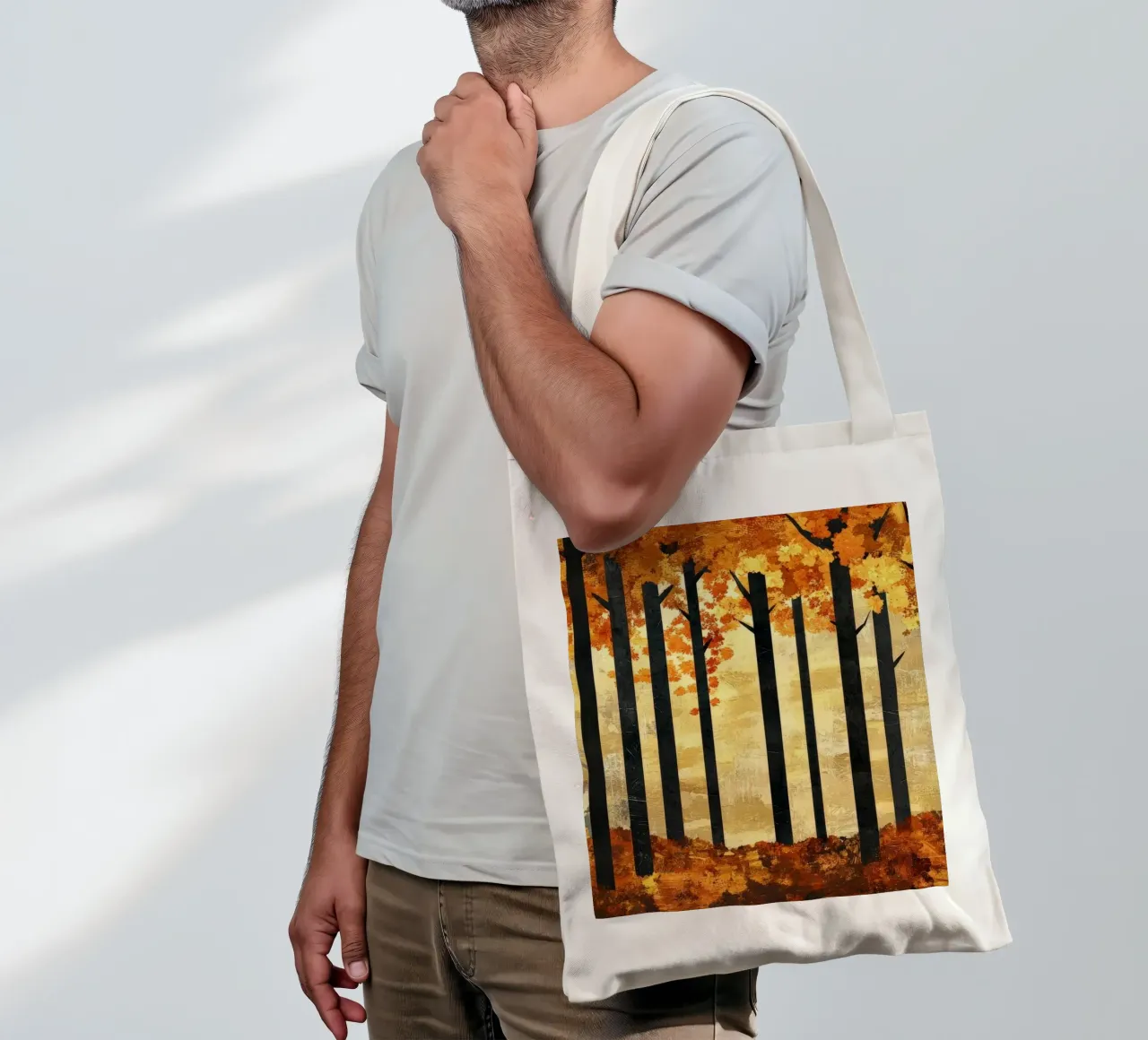 Trees 2 borsa in juta da Art Unleashed