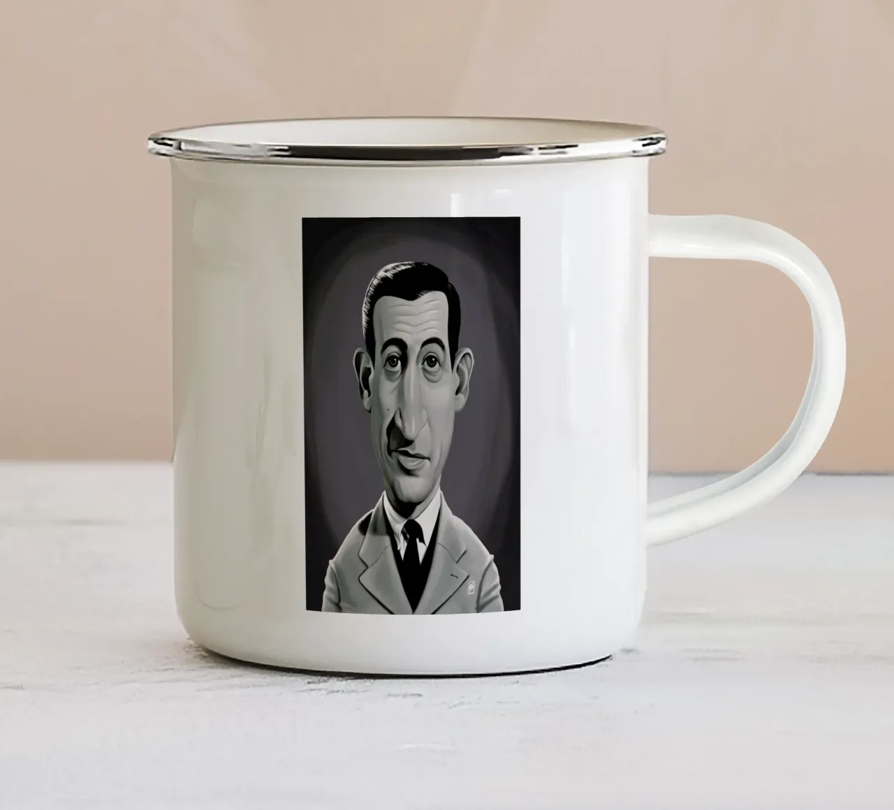 J.D. Salinger tazza in smalto da Rob Art | Illustration