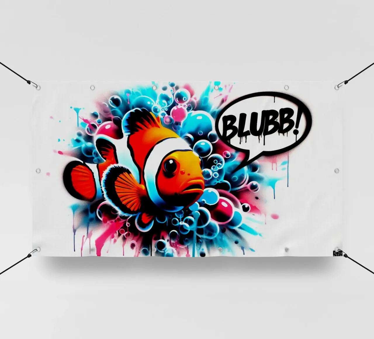 Nemo – Blubb! – Stencil, Graffiti & Streetart telo in pvc da STAN Z.