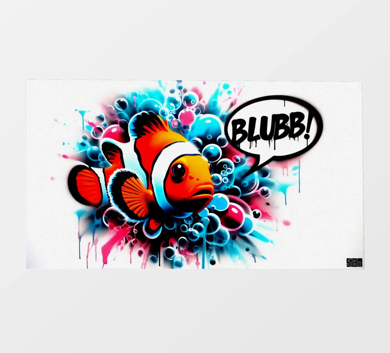 Nemo – Blubb! – Stencil, Graffiti & Streetart telo in pvc da STAN Z.