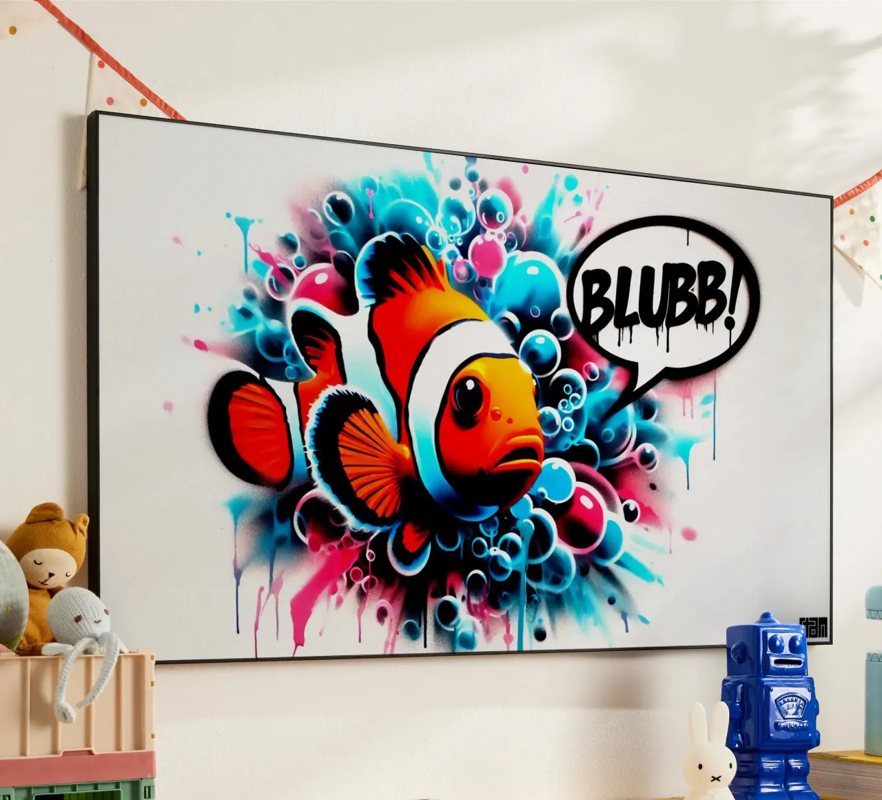 Nemo – Blubb! – Stencil, Graffiti & Streetart alluminio dibond da STAN Z.