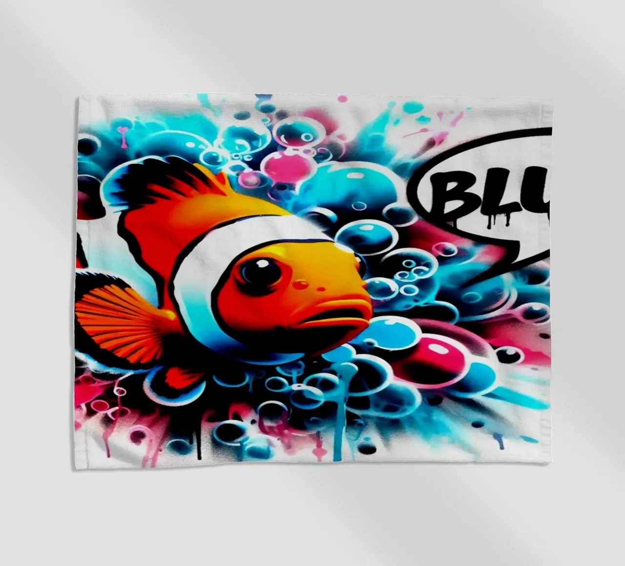 Nemo – Blubb! – Stencil, Graffiti & Streetart telo mare da STAN Z.