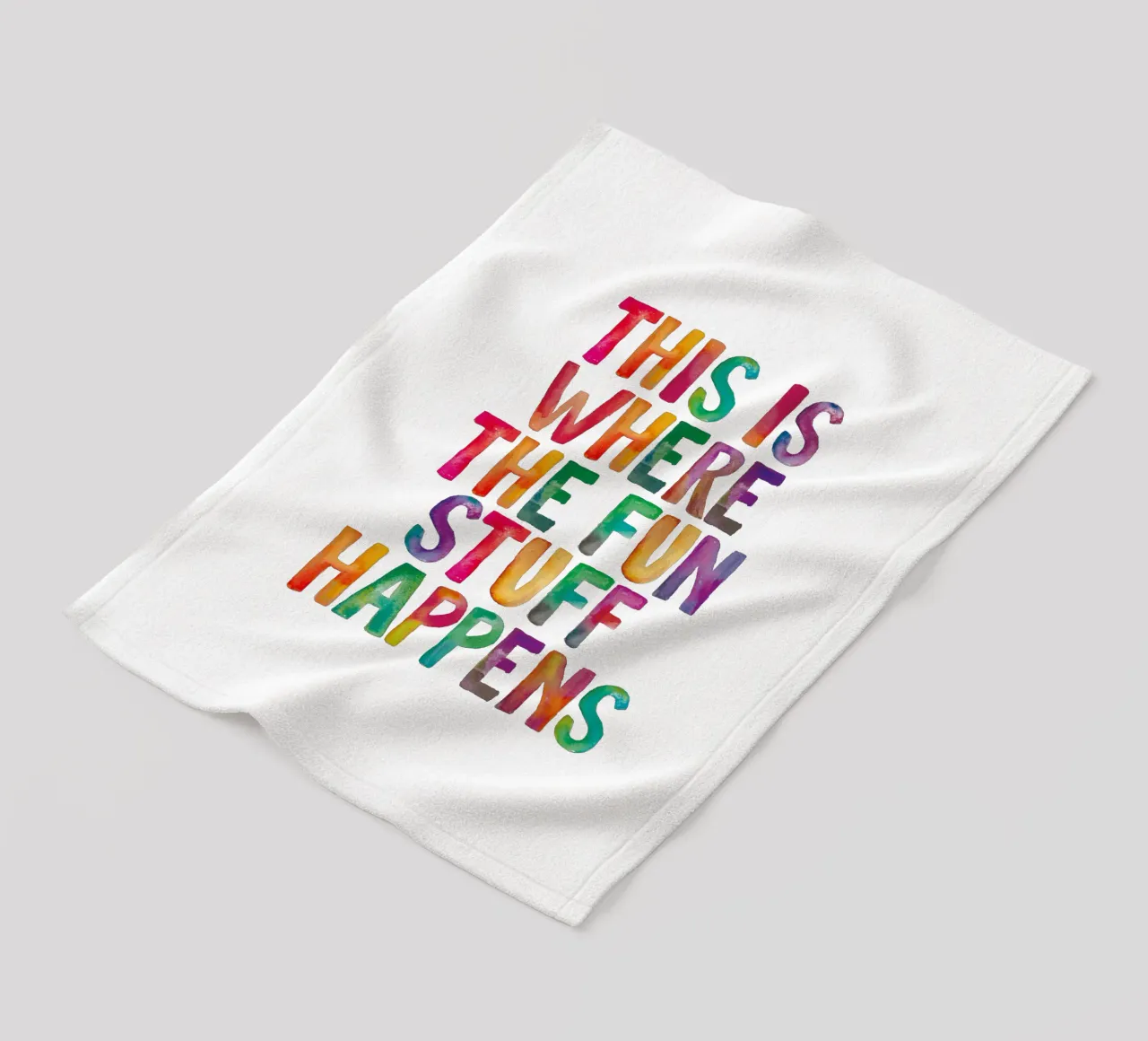 This is Where the Fun Stuff Happens Regenbogen Typografie Fleecedecke von THE MOTIVATED TYPE
