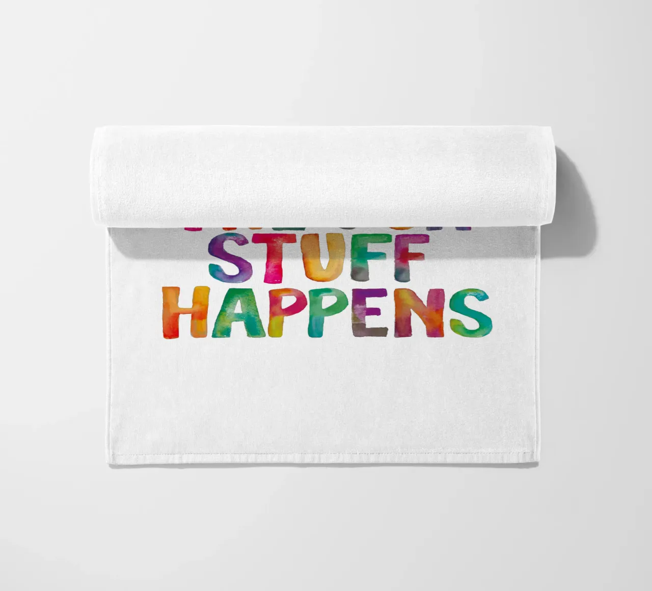 This is Where the Fun Stuff Happens Tipografía arco iris toalla de playa de THE MOTIVATED TYPE