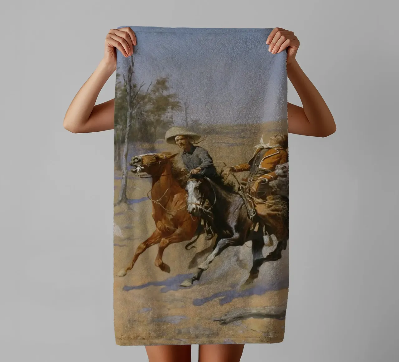 Frederic Remington - Una corsa al legname asciugamano da bagno da William Store