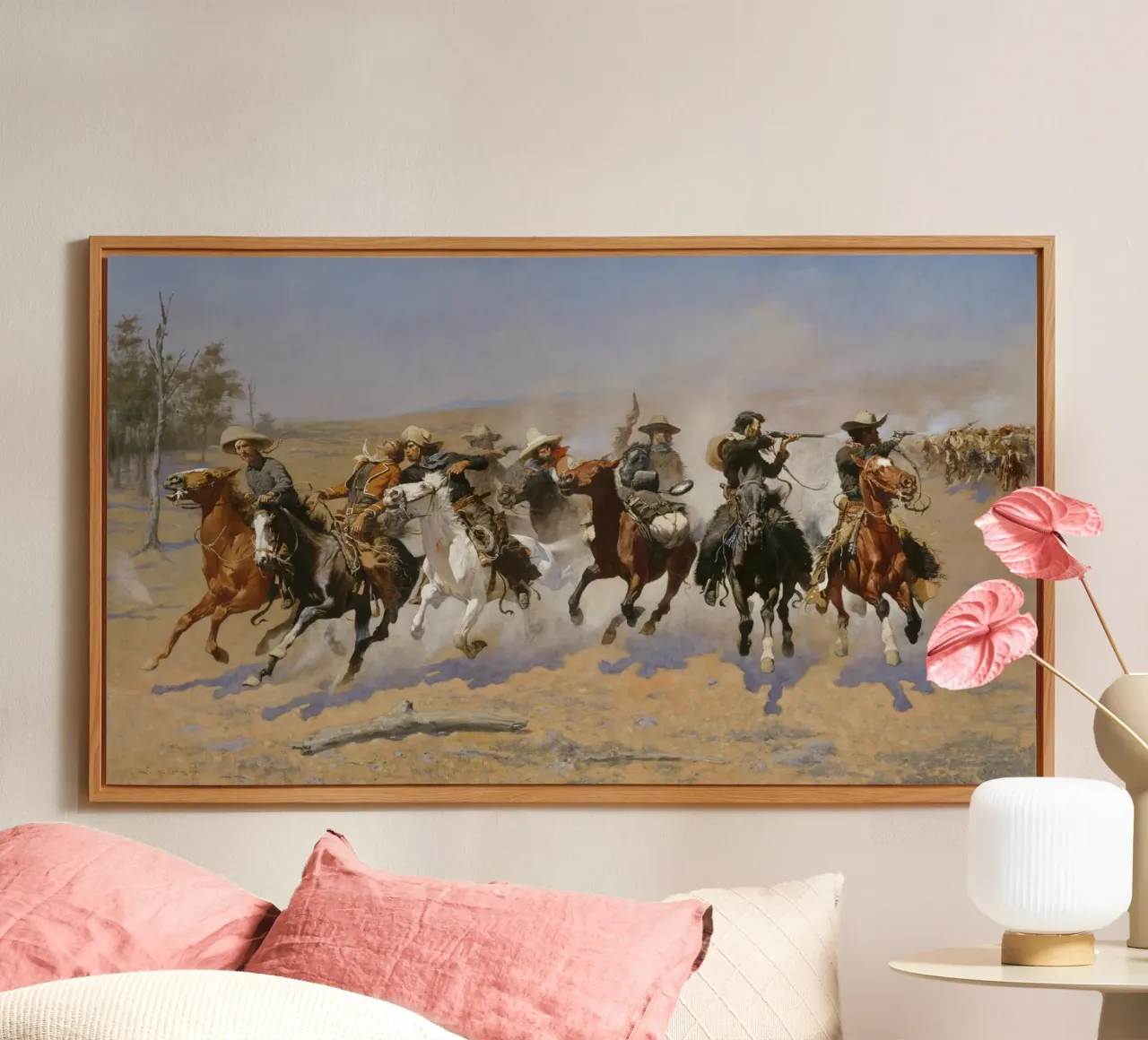Frederic Remington - Una corsa al legname alluminio dibond da William Store