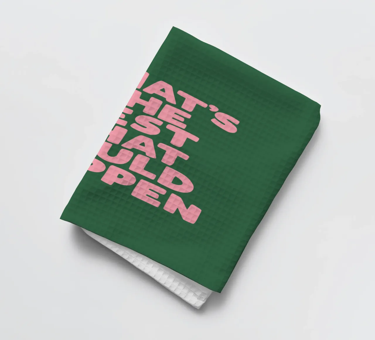 Typographie What's The Best That Could Happen en rose vert torchon de THE MOTIVATED TYPE