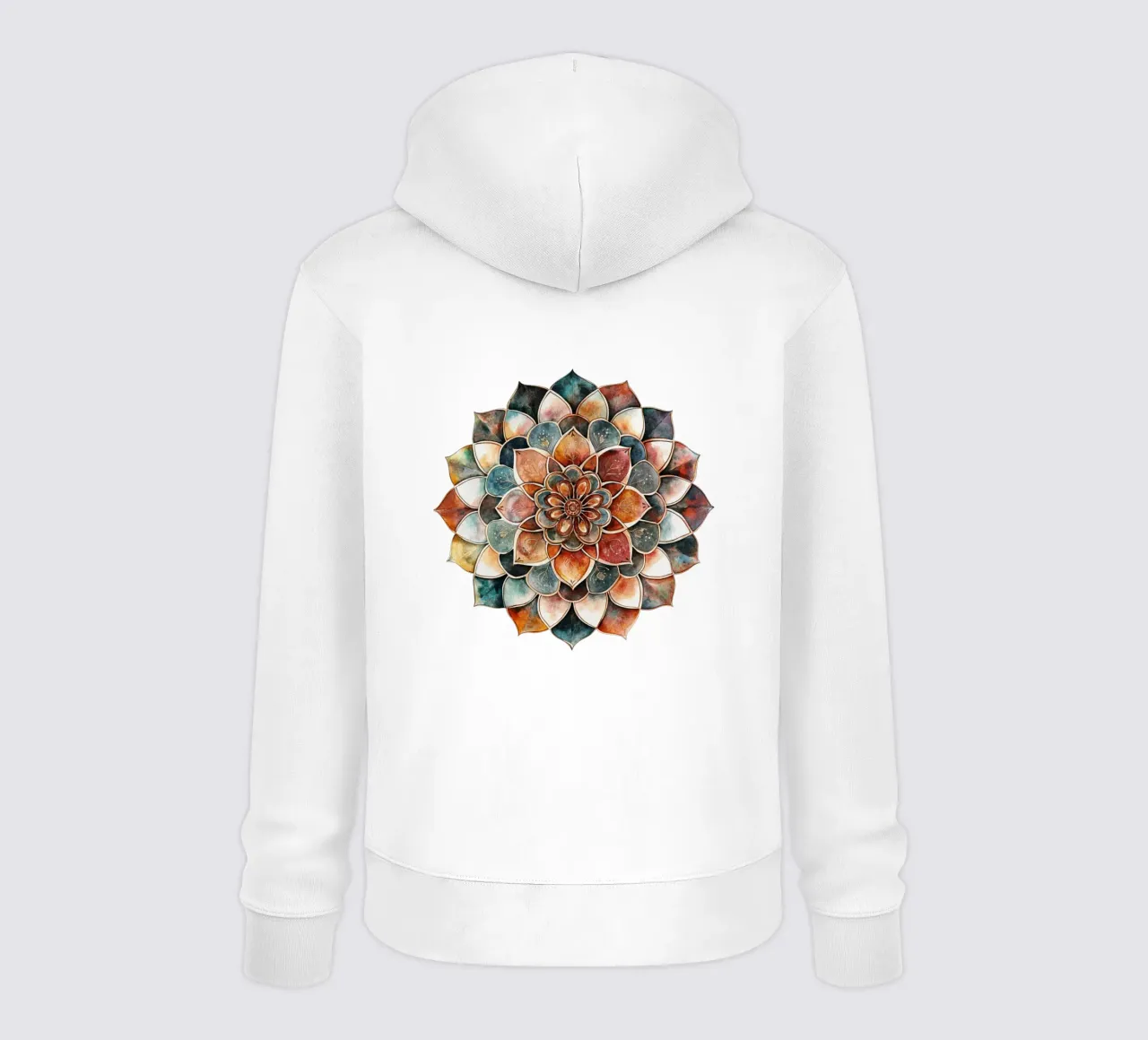 Mandala terrestre ad acquerello felpa con cappuccio da Spiritual Touch