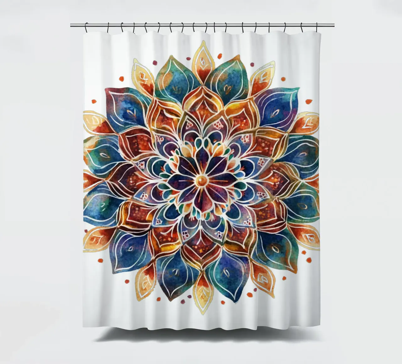 Aquarell Erdiges Mandala Duschvorhang von Spiritual Touch