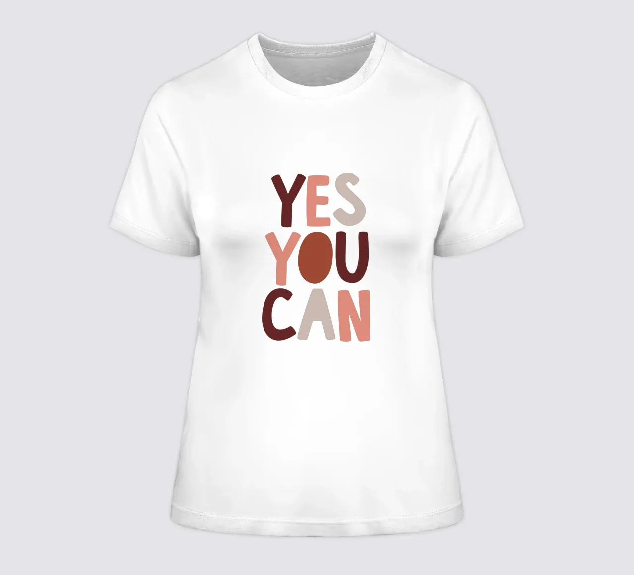 Yes You Can Motiverende Typografie Ontwerp dames t-shirt getailleerd van THE MOTIVATED TYPE